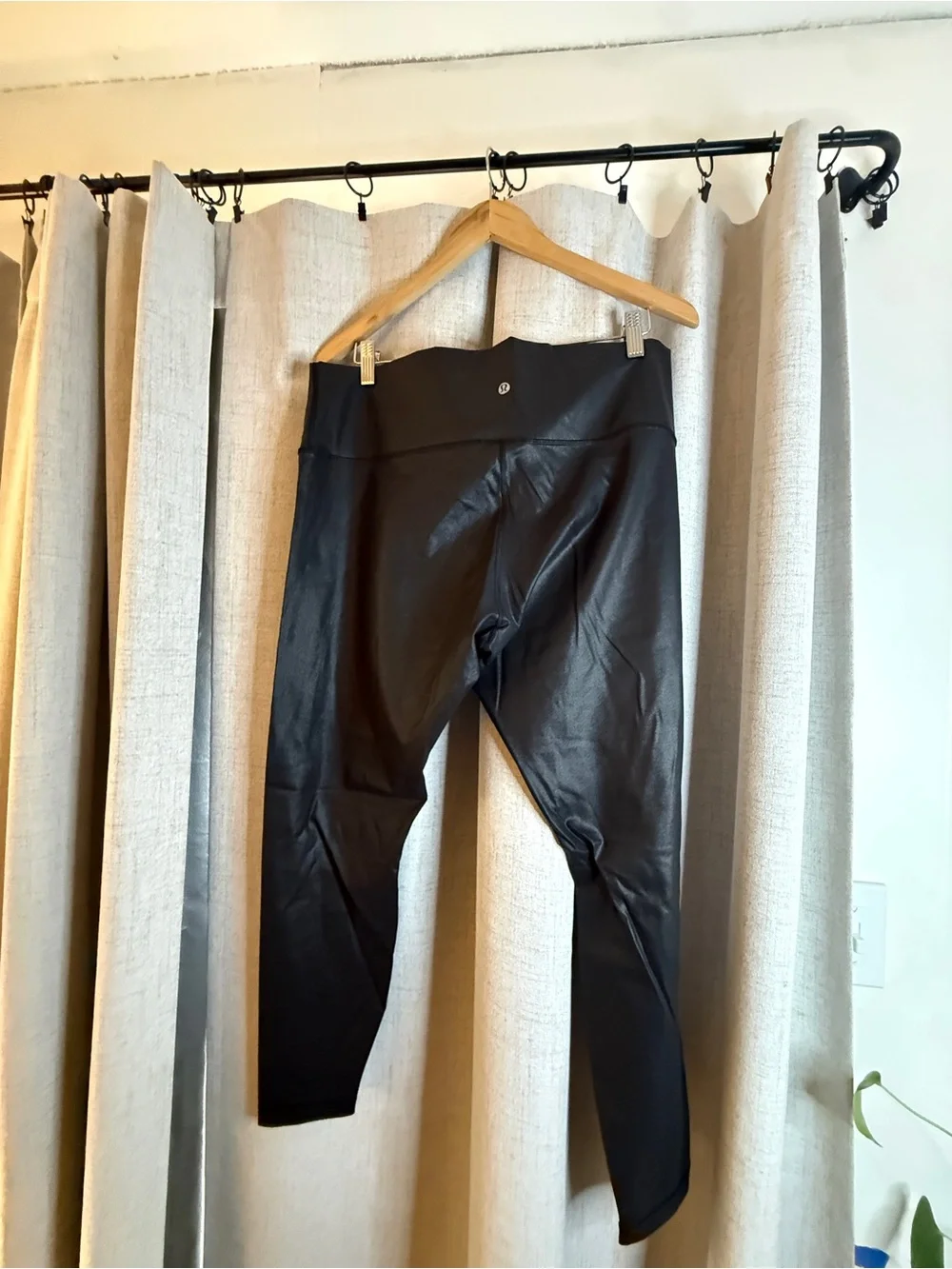lululemon athletica Black Faux-Leather Leggings